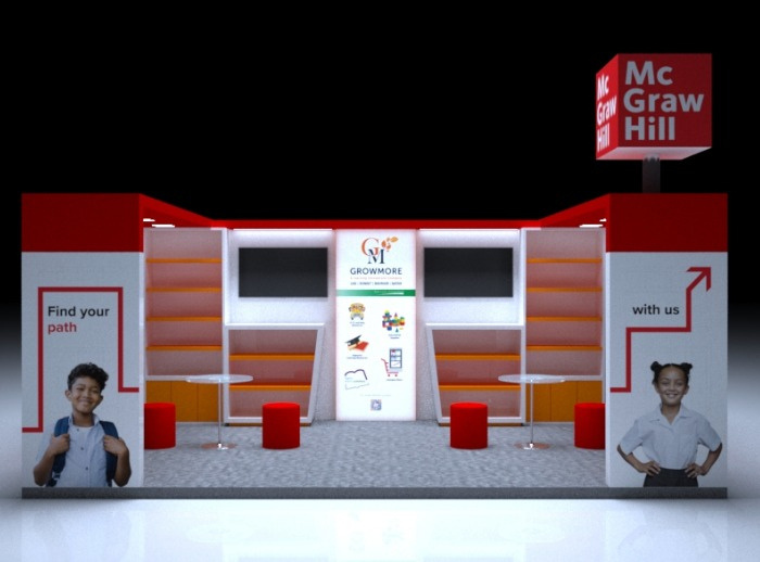 Red and white stand